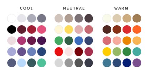 Example palettes of colors with cool, neutral, and warm undertones ...