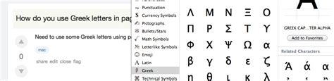 mac - How do you use Greek letters in pages, 5.5.2? - Ask Different
