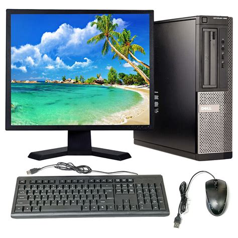 Dell OptiPlex Desktop Computer 8GB RAM 250GB HD 19" Monitor Windows 10 PC Wi-Fi | eBay