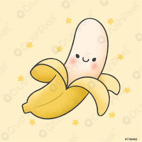 Cute banana cartoon hand drawn style - stock vector 1186462 | Crushpixel