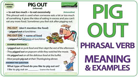 PIG OUT - Phrasal verb Meaning and Examples - YouTube