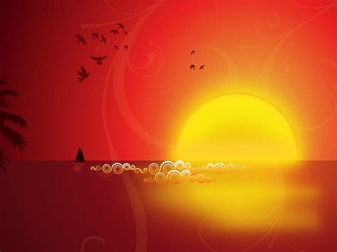 Seaside Sunset Vector Art & Graphics | freevector.com