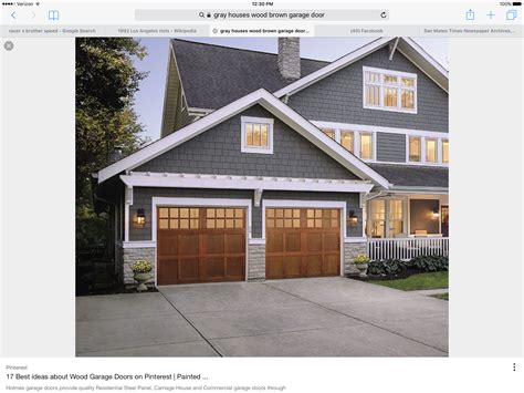 Gray Wood Garage Door Exterior House Paint Brown Garage | House ...