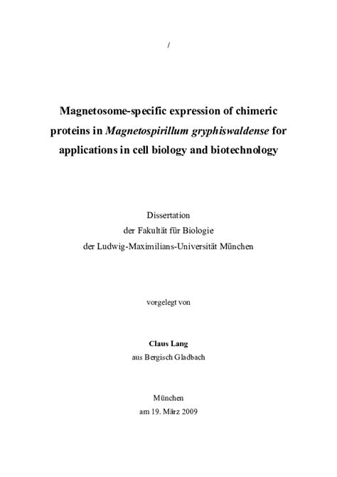 (PDF) Magnetosome-specific expression of chimeric proteins in Magnetospirillum gryphiswaldense ...