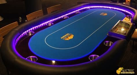 Texas Hold'em Poker Table with LED lights for hire | Poker table, Poker, Poker room