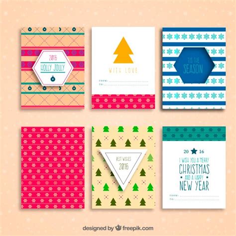 Colorful collection of christmas and new year cards Vector | Free Download