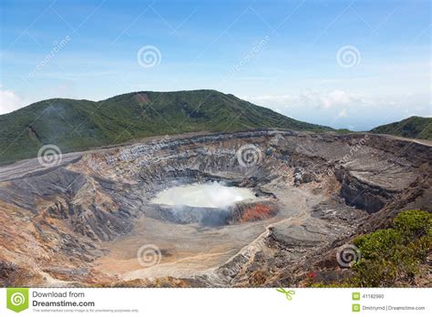 Crater of Poas Volcano, Costa Rica Stock Photo - Image of clouds, main: 41182980