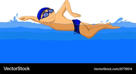 Freestyle Swimmer cartoon Royalty Free Vector Image