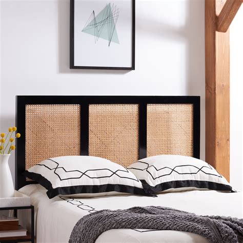 Safavieh Vienna Cane Farmhouse Wood Headboard, Queen, Black - Walmart.com - Walmart.com