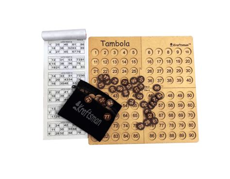 Portable Wooden Tambola Board Game with 600 Tickets - Kraftsman