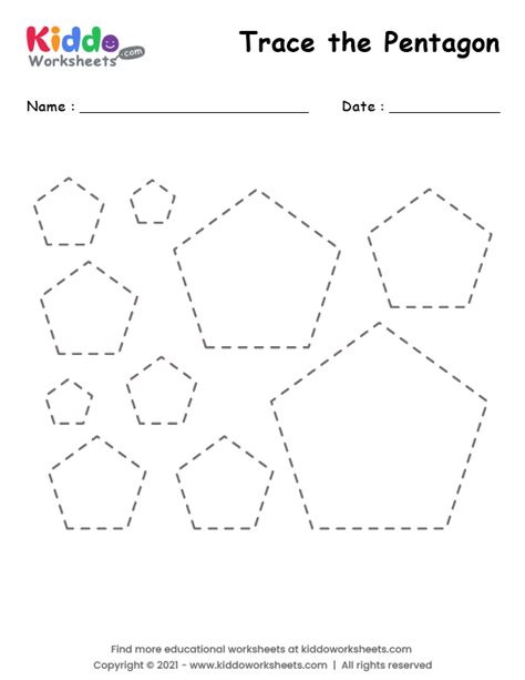 Free Printable Tracing Shape Pentagon Worksheet - kiddoworksheets