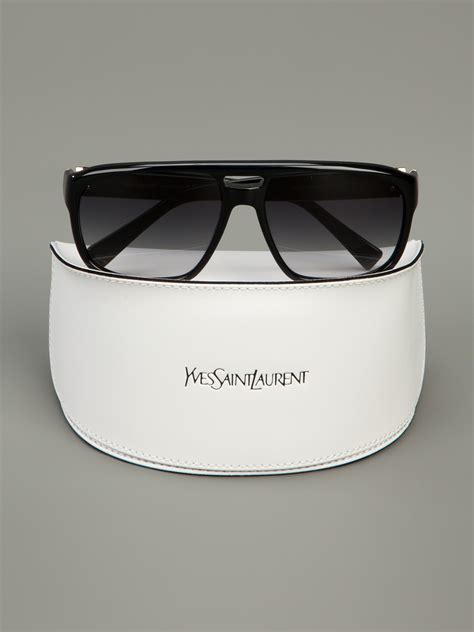 Saint laurent Square Frame Sunglasses in Black for Men | Lyst