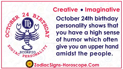 October 24 Zodiac (Scorpio) Horoscope Birthday Personality and Lucky Things