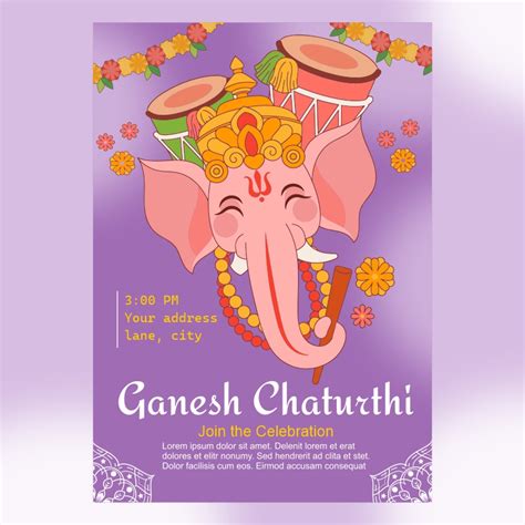 Download Invitation Card OF Ganesh Chaturthi 2023 Vector Design Download For Free | CorelDraw ...