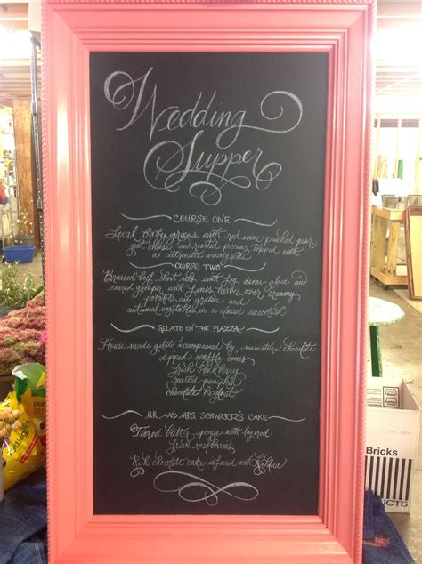 Wedding chalk board menu Chalkboard Menu, Chalkboard Quote Art, Wedding ...