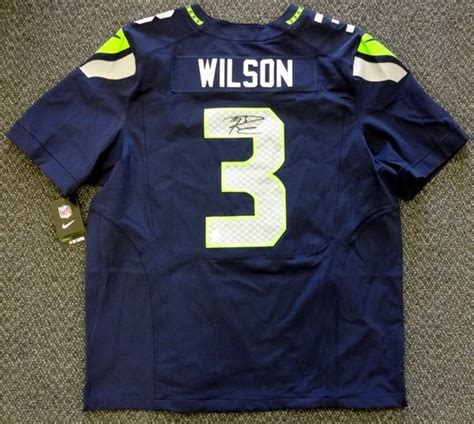 Russell Wilson Autographed Blue Seattle Seahawks Nike Elite Jersey | DGL Sports - Vancouver ...