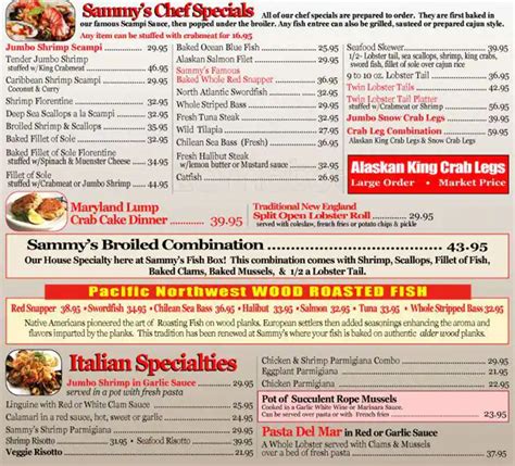 Sammy's Fish Box Menu, Menu for Sammy's Fish Box, The Bronx, New York ...