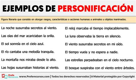 Ejemplos de Personificación