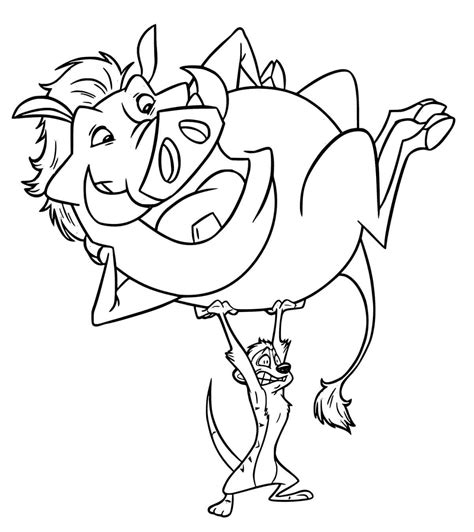 Funny Timon And Pumbaa coloring page - Download, Print or Color Online ...