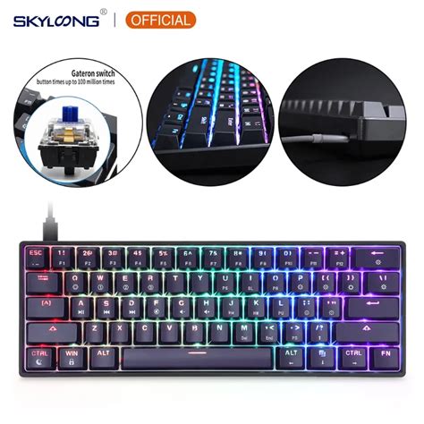 GK61 SK61 61 Key Mechanical Keyboard USB Wired LED Backlit Axis Gaming ...