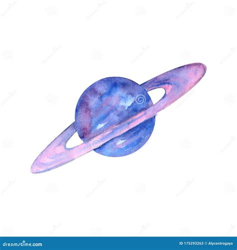 Watercolor Saturn Planet Illustration Royalty-Free Cartoon ...