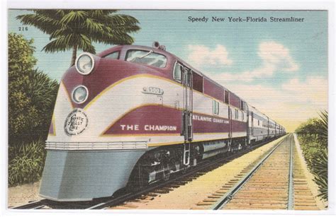 My Life In Postcards: Streamliner Trains - Part IV - The Atlantic Coast Line Railroad