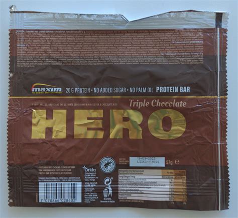 Hero triple chocolate protein bar - Maxim - 57 g