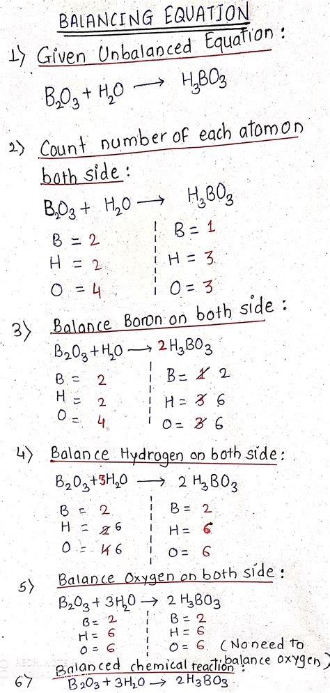 [Solved] Balancing the following reactions B2O3+H2O———H3BO3 | Course Hero