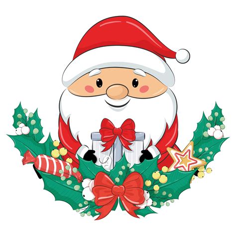 Christmas Clipart, Cute Santa Clip Art, PNG, EPS, JPEG, Digital ...