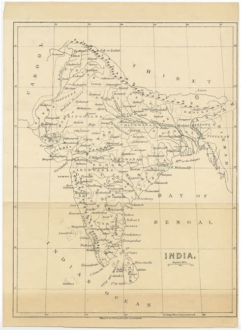 Antique Map of India (c.1850)