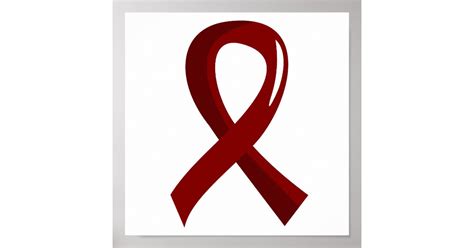 Sickle Cell Disease Burgundy Ribbon 3 Poster | Zazzle