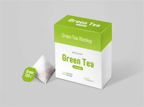 Free Tea Bags Packaging Mockup (PSD)