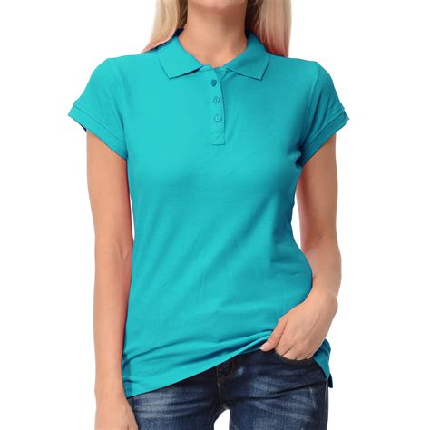 Basico - Basico Turquoise Polo Collared Shirts For Women 100% Cotton ...