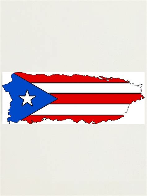 "Puerto Rico Map with Puerto Rican Flag" Photographic Print for Sale by ...