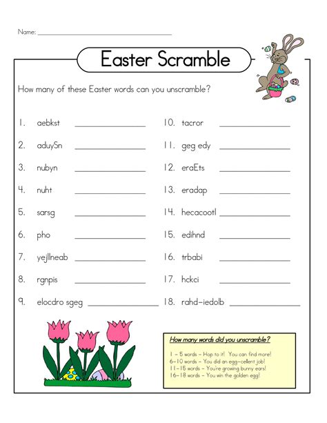 Free Printable Word Scramble Worksheets - Free Printable