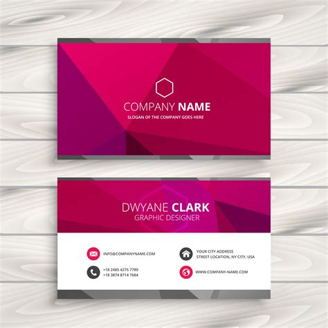 simple pink business card template vector design illustration - Download Free Vector Art, Stock ...