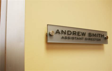 Buy Personalized Office Wall Name Plate Sign. Modern Stainless Steel Legs (Frosted Silver ...