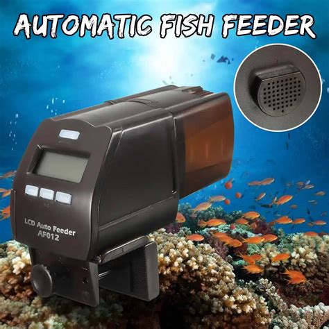 Automatic Fish Feeder for Aquarium Fish Tank Auto Feeders with Timer Pet Feeding Dispenser LCD ...