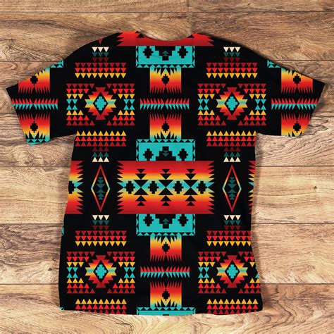 GB-NAT00046-3DTS02 Navy Tribe Design Native American All-Over T-Shirt – Powwow Store