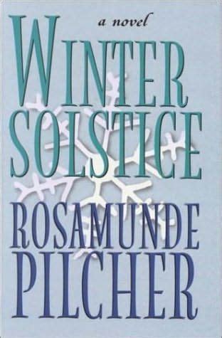 the cover of winter solstice by rosamunde pilcher, with snowflakes on it