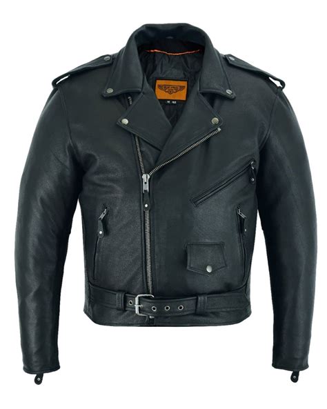 Classic Biker Police Motorcycle Jacket with Gun Pockets