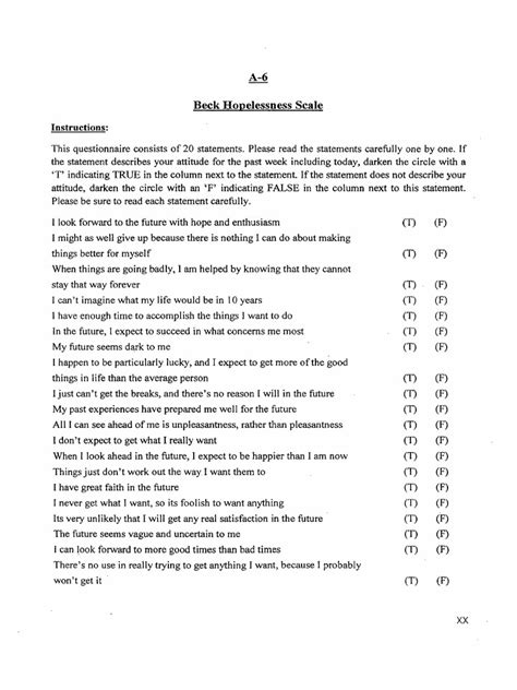 Beck Hopelessness PDF | PDF | Epistemology