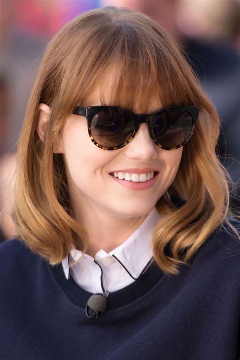 Pin by Sandy Yang on G家妹 | Emma stone hair, Bangs and glasses, Hair styles