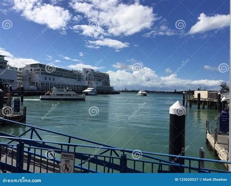 Port in Auckland, NZ. Ferry Terminal Stock Image - Image of tourism ...