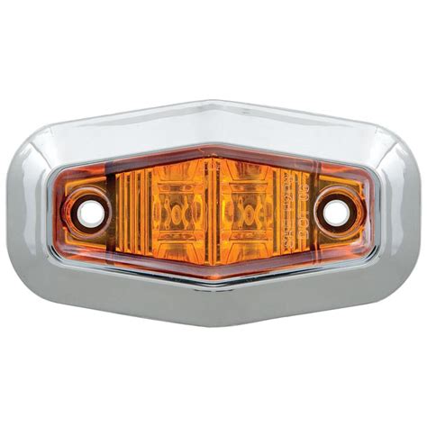 Mini Sealed LED Clearance/Marker Light; Amber; w/ Chrome Trim Ring | Overton's