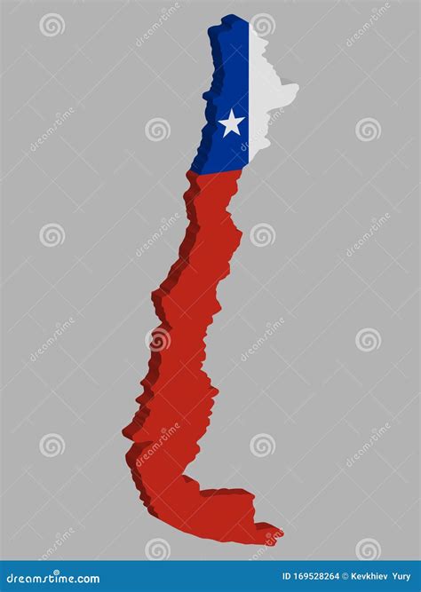 Chile Map Flag Vector 3D Illustration Eps 10 Stock Vector ...