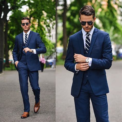 Stylish slim fit blue suit. Remember every man should always have a ...