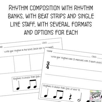 Music Composition Worksheet Set by Organized Chaos Music | TpT