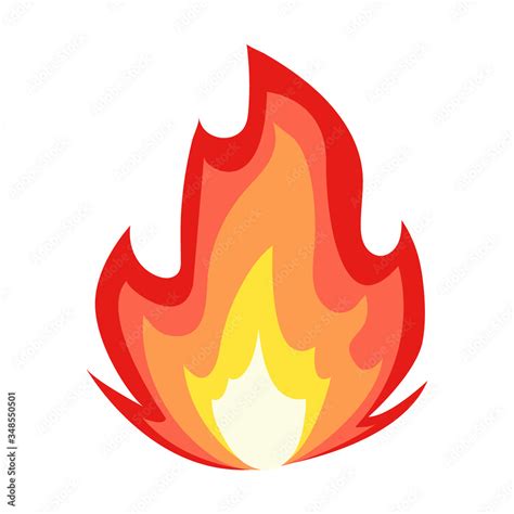 Fire emoji flame icon. Isolated bonfire sign, emotion flame symbol ...