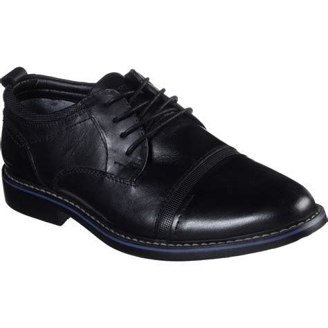 Skechers Mens Bregman - Selone Black Lace-Up Formal Shoes